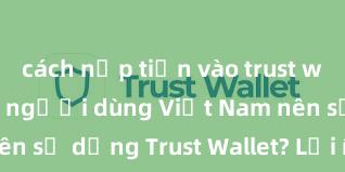 cách nạp tiền vào trust wallet Tại sao người dùng Việt Nam nên sử dụng Trust Wallet? Lợi ích và rủi ro